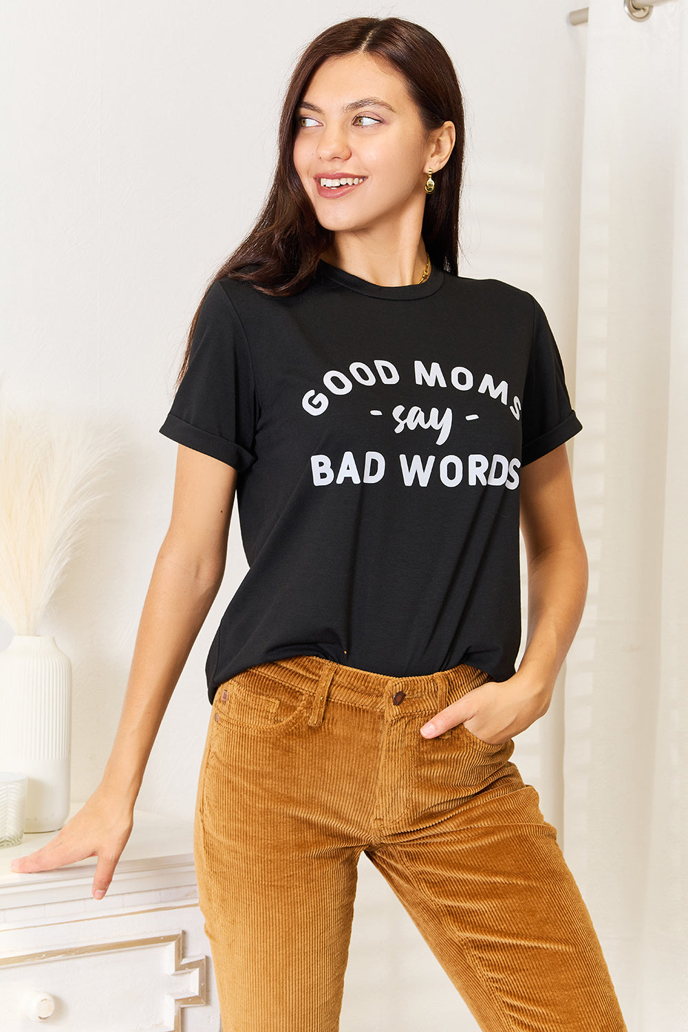 Simply Love GOOD MOMS SAY BAD WORDS Graphic Tee